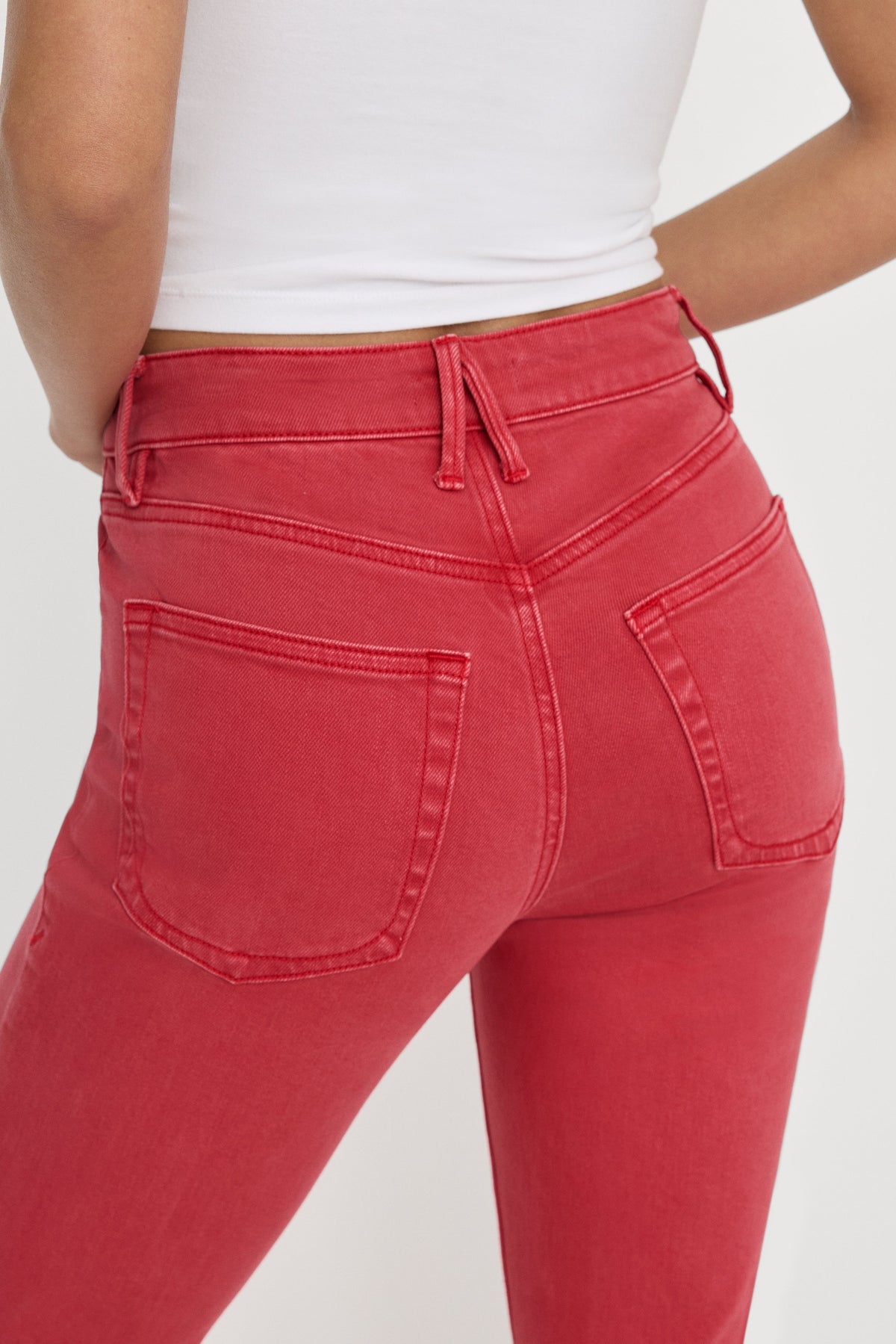Luxury GOOD ICON ANKLE JEANS CHERRY RED