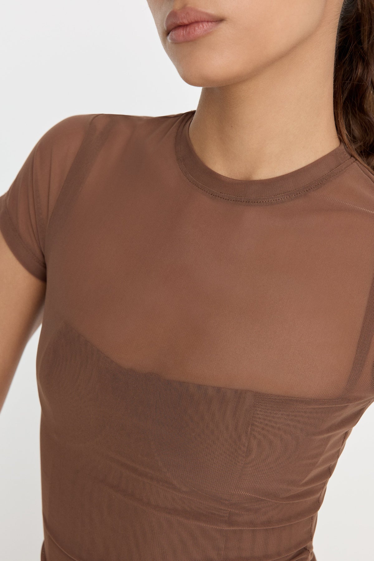 Luxury MESH BABY TEE SADDLEWOOD