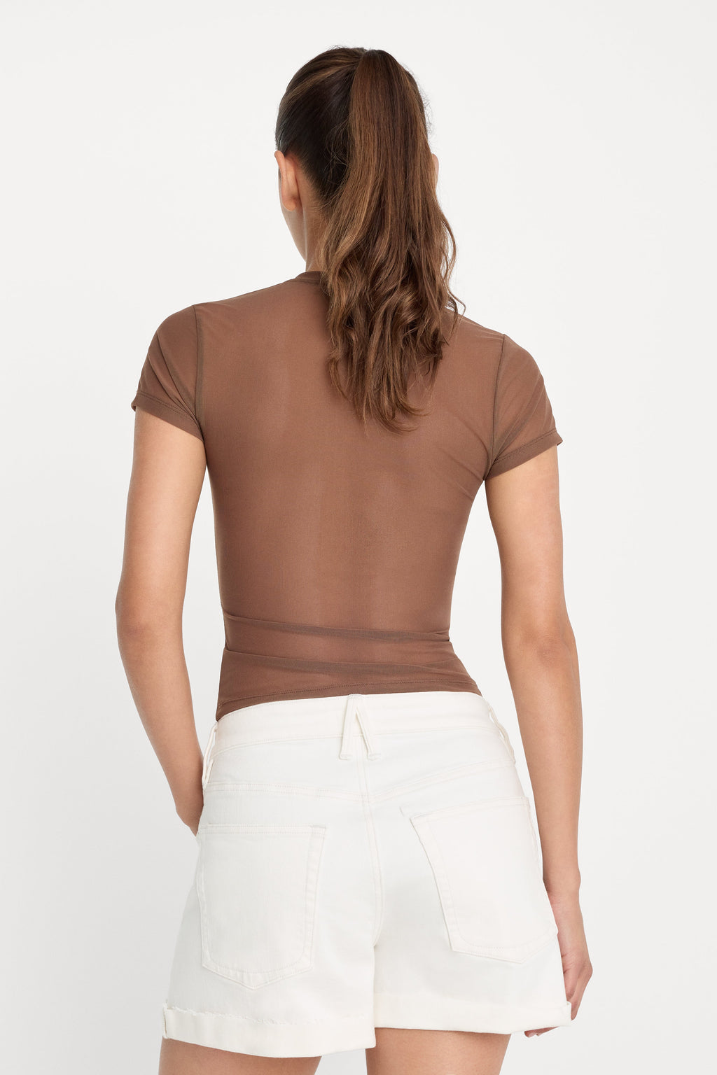 Luxury MESH BABY TEE SADDLEWOOD