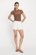 Luxury GOOD GIRLFRIEND SHORTS WHITE001