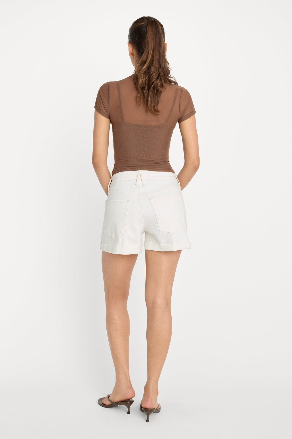 Luxury GOOD GIRLFRIEND SHORTS WHITE001