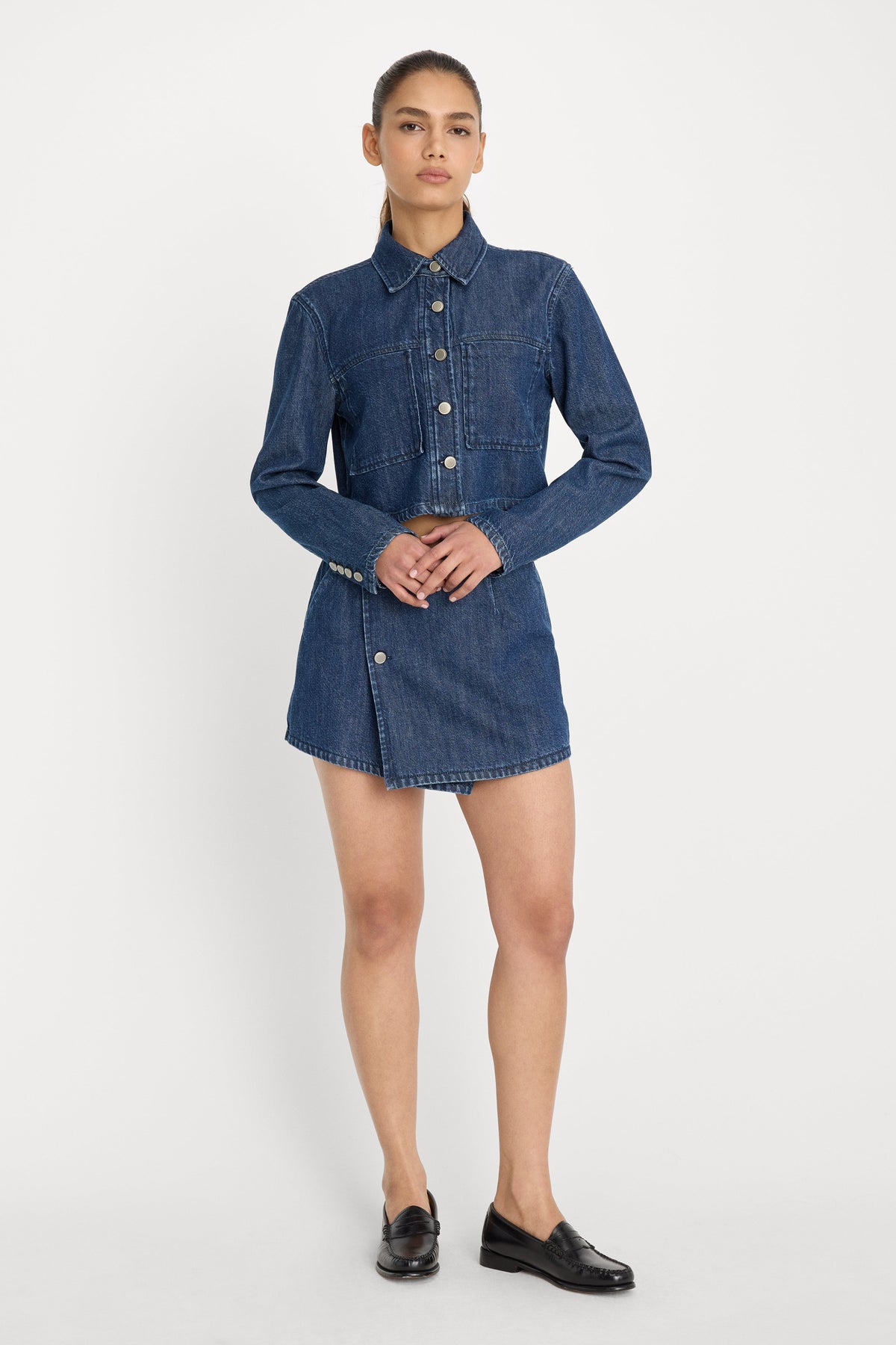 Luxury DENIM CROPPED JACKET INDIGO1187