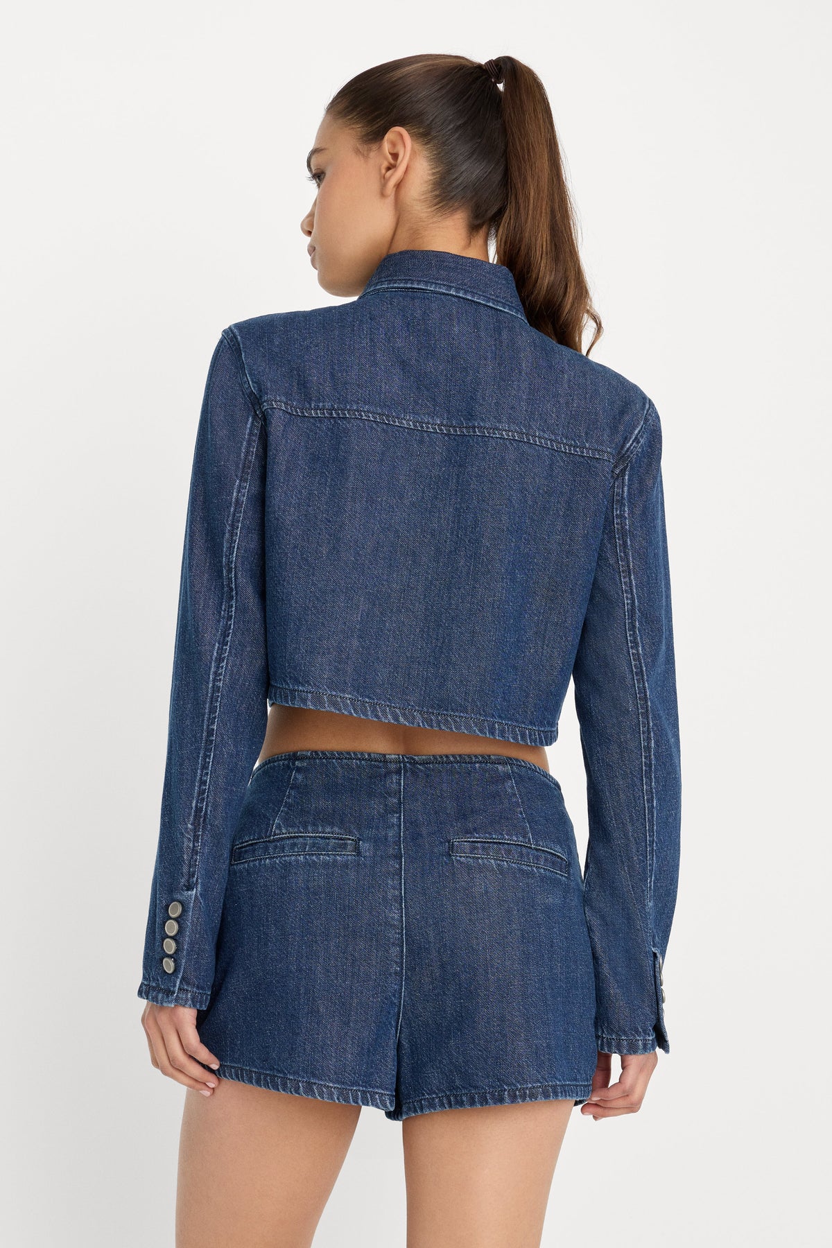 Luxury DENIM CROPPED JACKET INDIGO1187