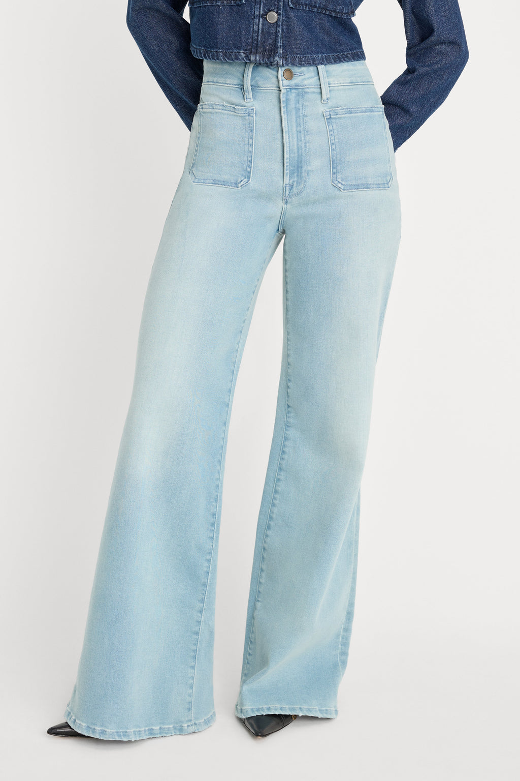 Luxury SOFT TECH GOOD WAIST PALAZZO JEANS INDIGO1129