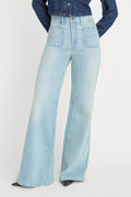 Luxury SOFT TECH GOOD WAIST PALAZZO JEANS INDIGO1129