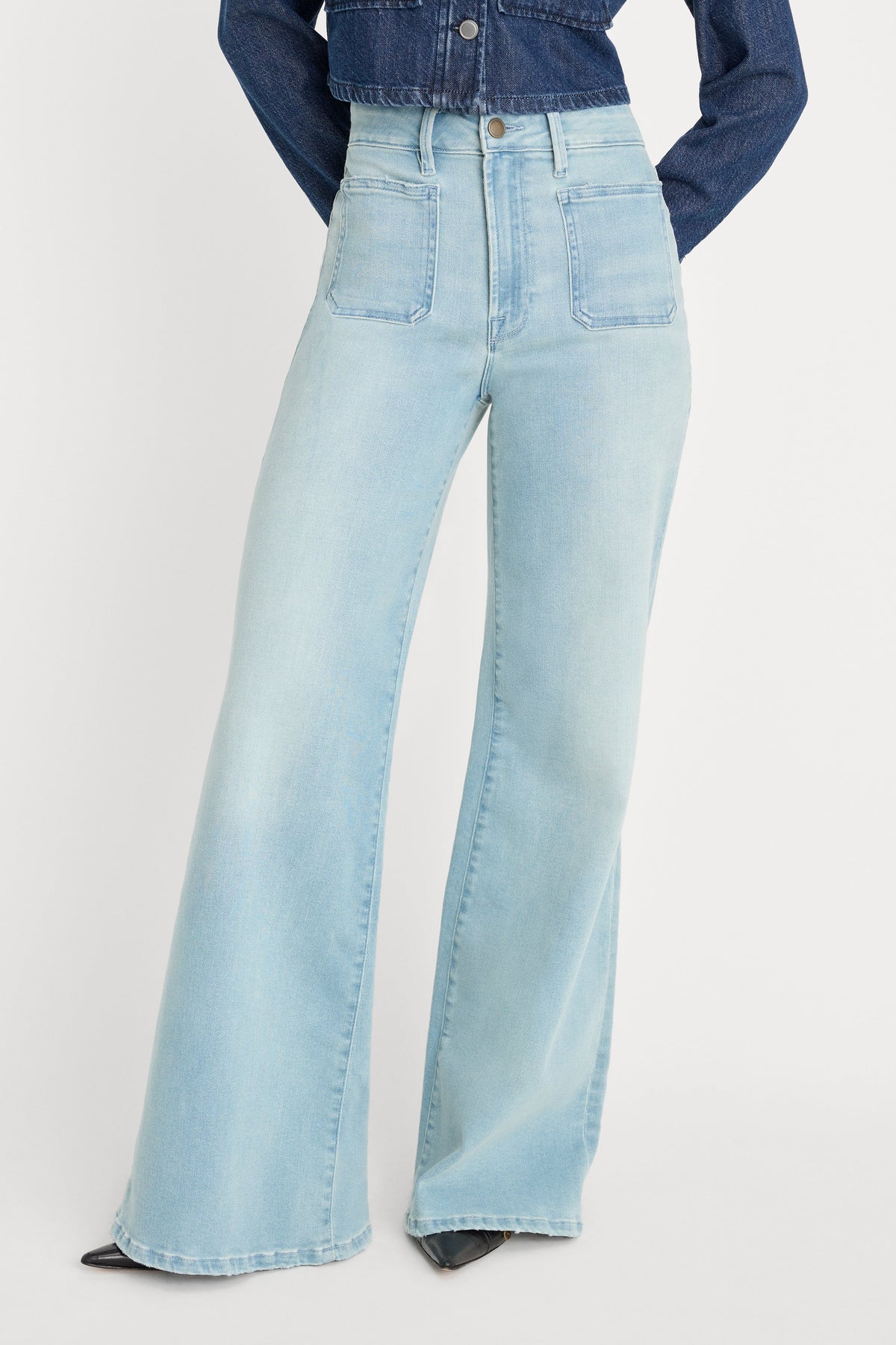 Luxury SOFT TECH GOOD WAIST PALAZZO JEANS INDIGO1129