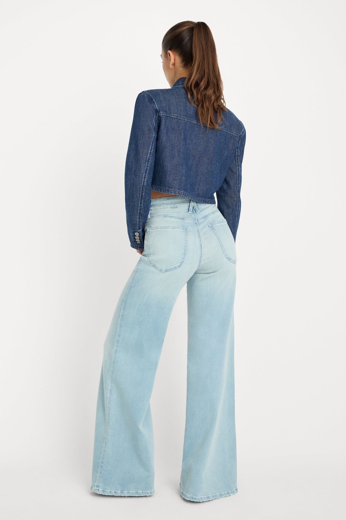 Luxury SOFT TECH GOOD WAIST PALAZZO JEANS INDIGO1129