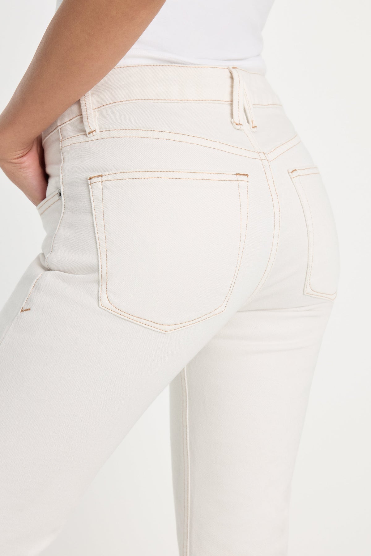 Luxury VINTAGE STRAIGHT ANKLE JEANS ECRU001
