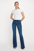 Luxury POWER STRETCH PULL-ON FLARE JEANS INDIGO491