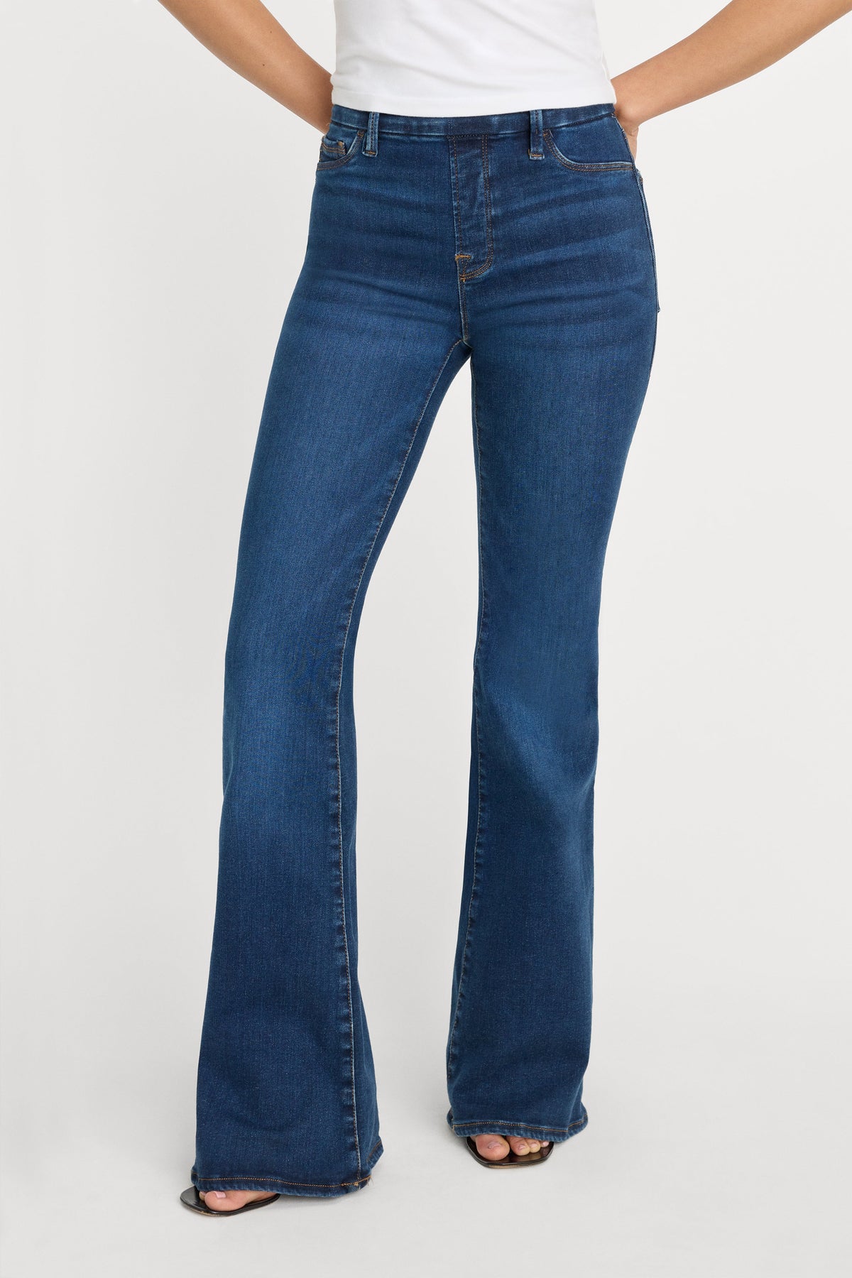 Luxury POWER STRETCH PULL-ON FLARE JEANS INDIGO491