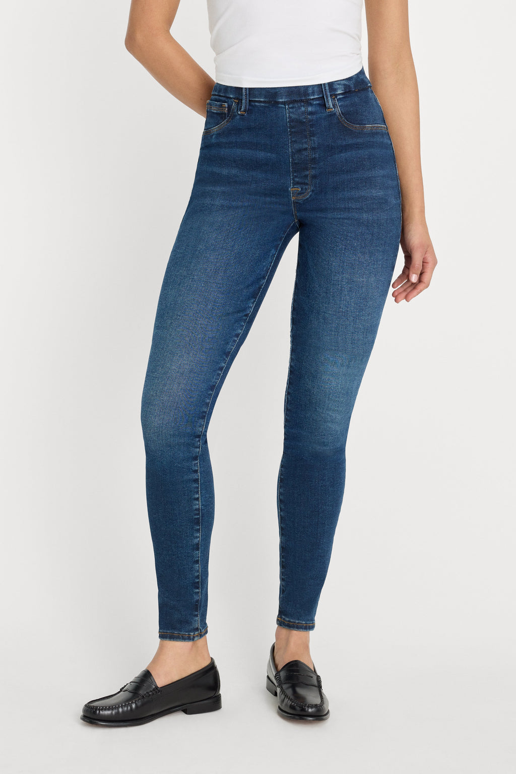 Luxury POWER STRETCH PULL-ON SKINNY JEANS INDIGO491