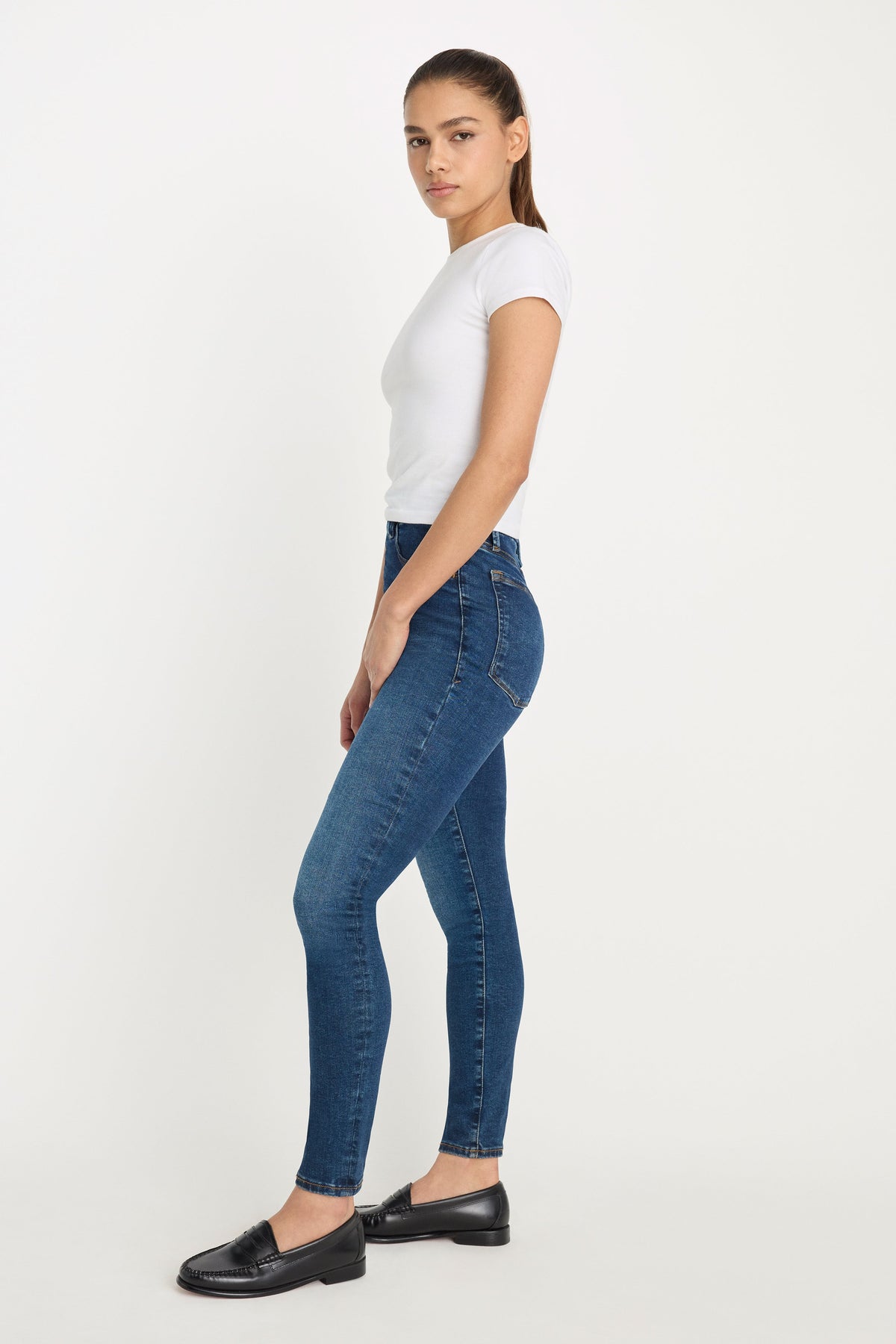Luxury POWER STRETCH PULL-ON SKINNY JEANS INDIGO491