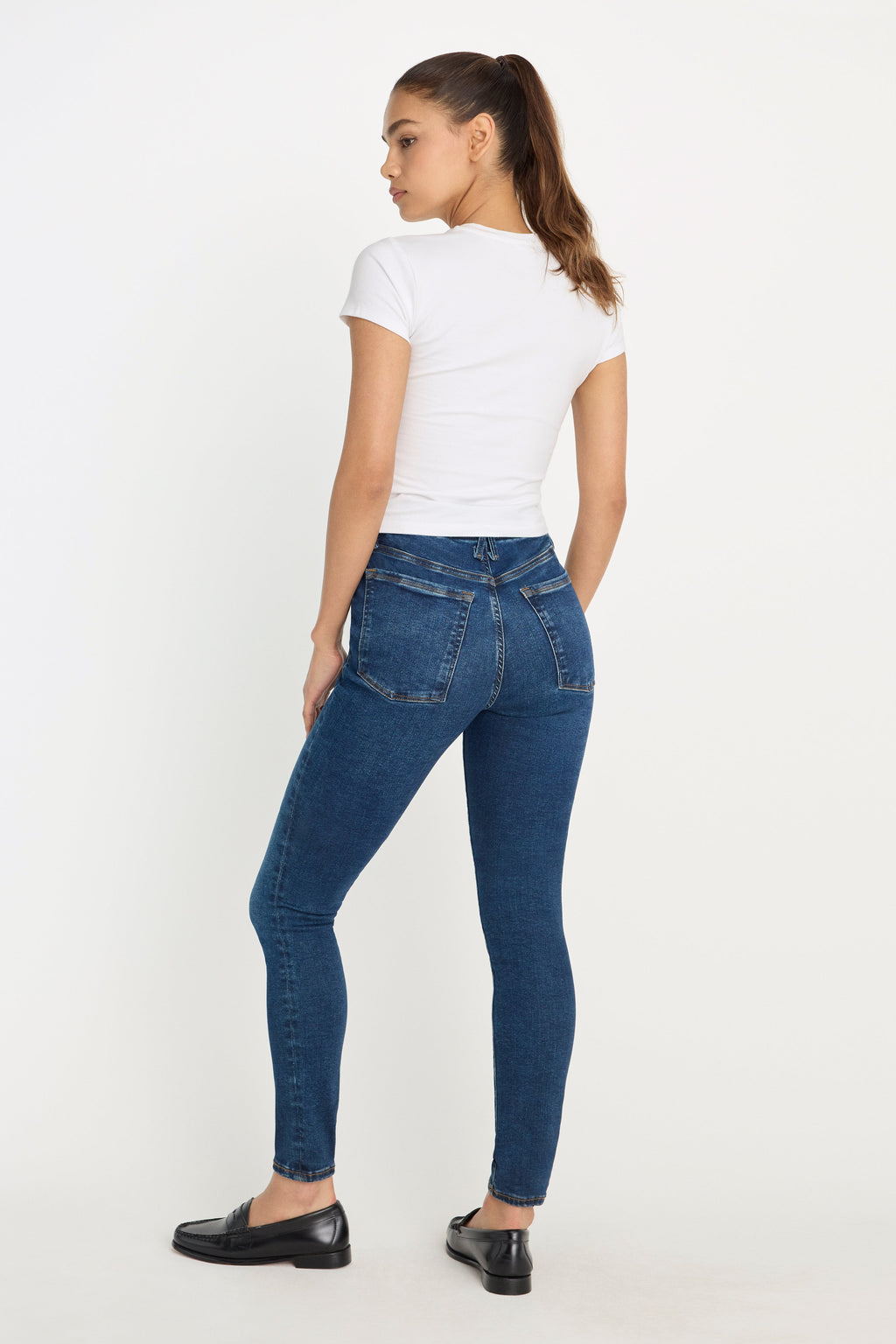 Luxury POWER STRETCH PULL-ON SKINNY JEANS INDIGO491