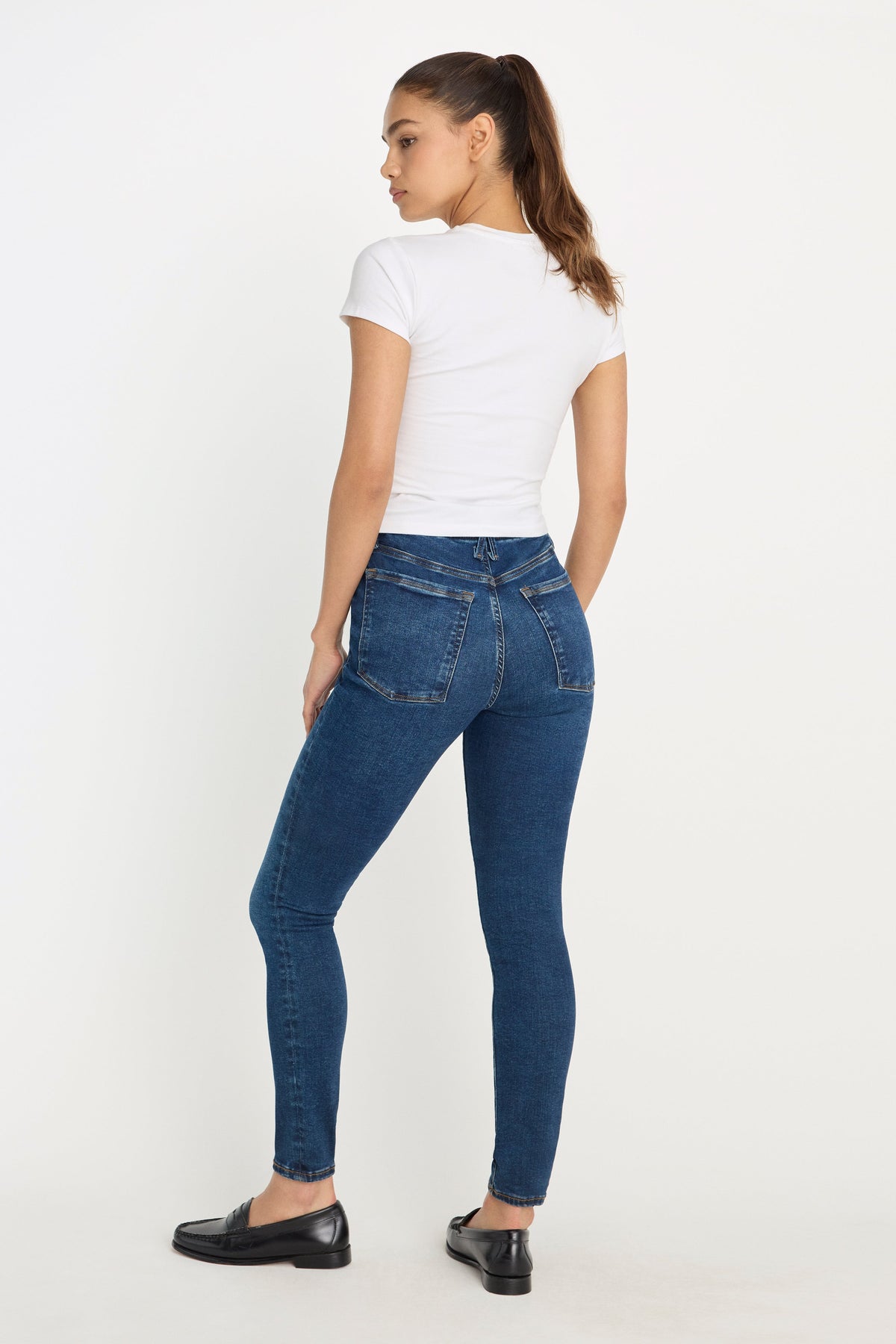 Luxury POWER STRETCH PULL-ON SKINNY JEANS INDIGO491