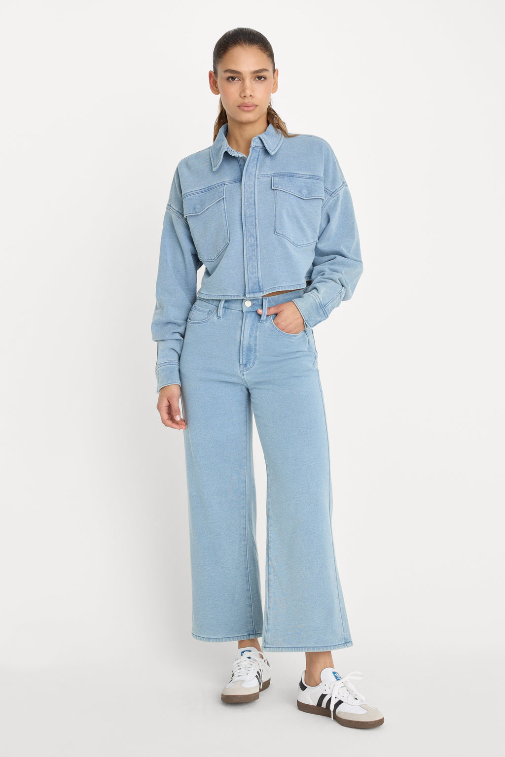 Luxury JEANIUS CROPPED JACKET INDIGO376