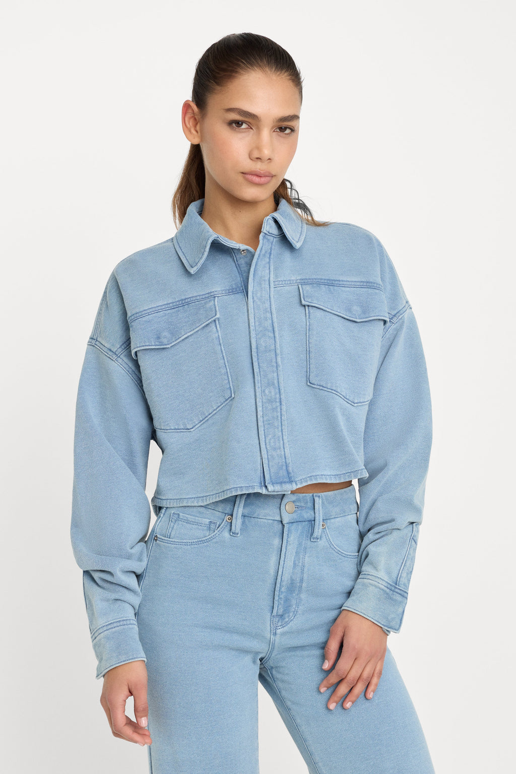 Luxury JEANIUS CROPPED JACKET INDIGO376