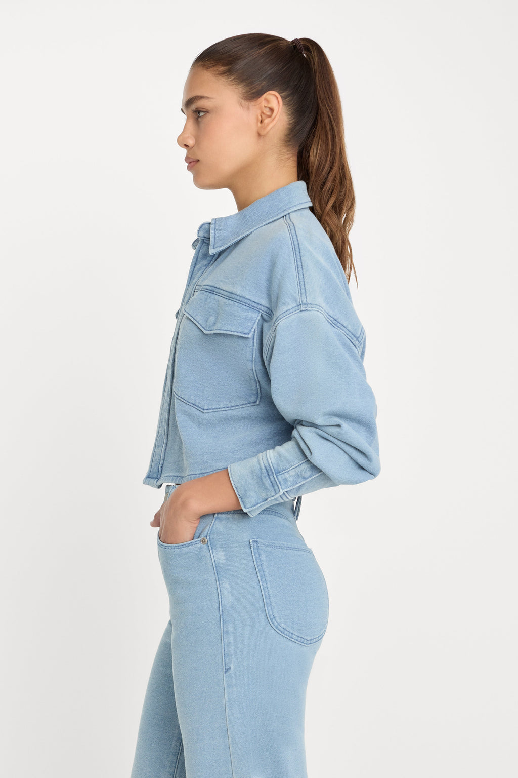 Luxury JEANIUS CROPPED JACKET INDIGO376