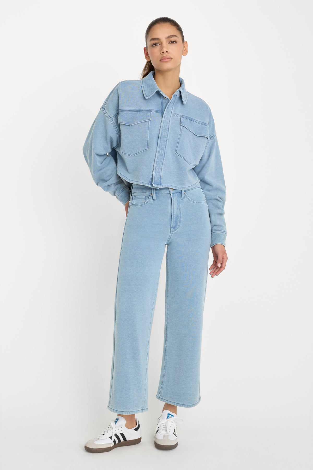 Luxury JEANIUS CROP PALAZZO INDIGO376