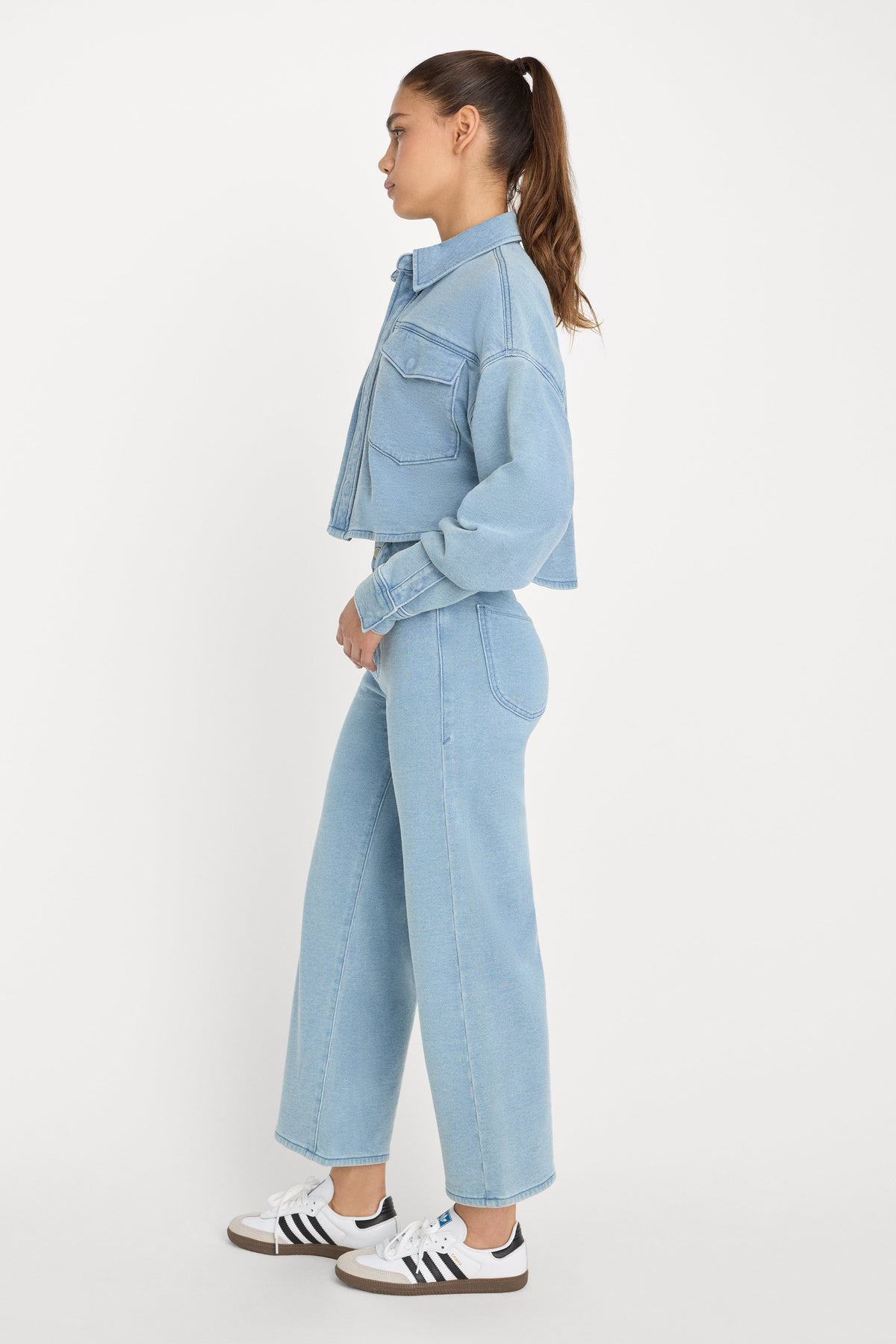 Luxury JEANIUS CROP PALAZZO INDIGO376