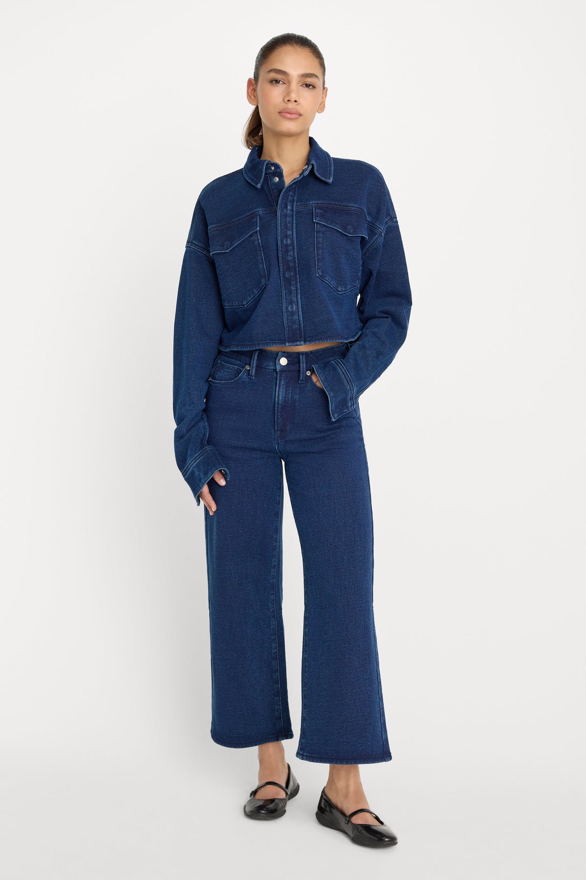 Luxury JEANIUS CROPPED JACKET INDIGO377