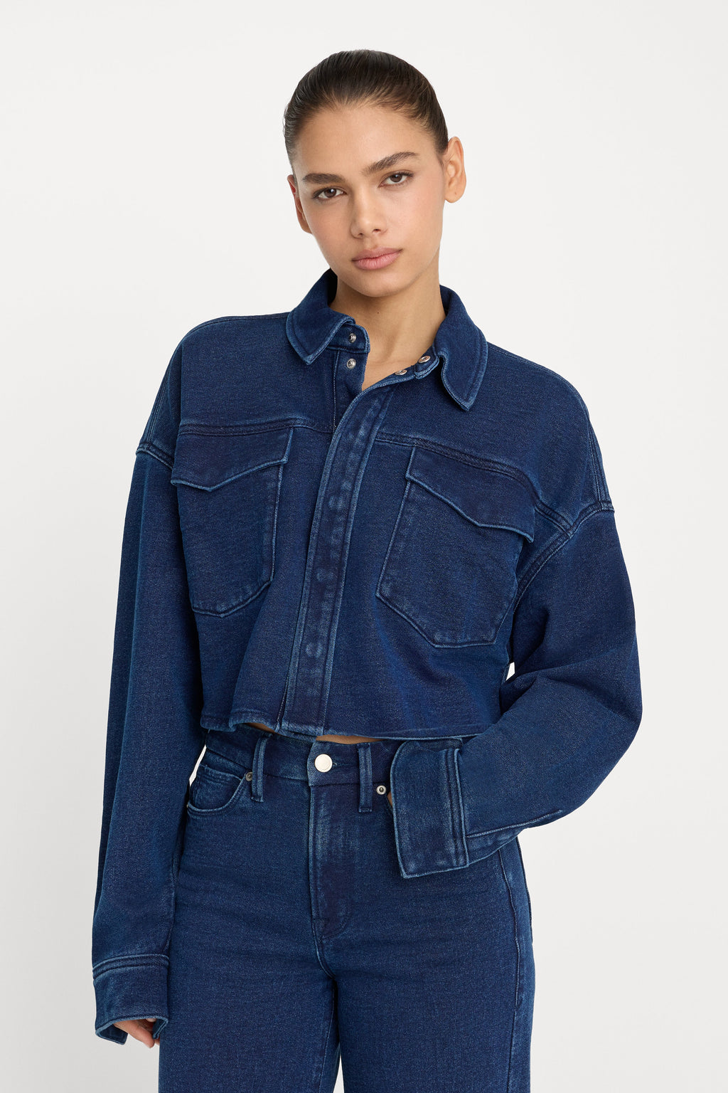 Luxury JEANIUS CROPPED JACKET INDIGO377