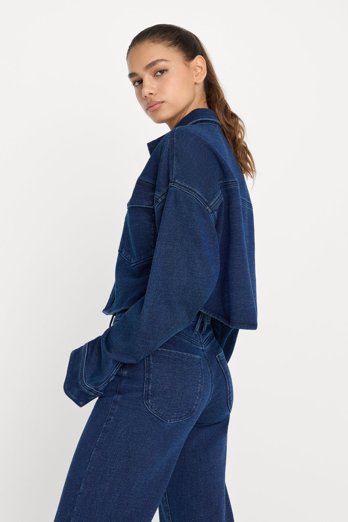 Luxury JEANIUS CROPPED JACKET INDIGO377