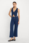 Luxury JEANIUS CROP PALAZZO INDIGO377