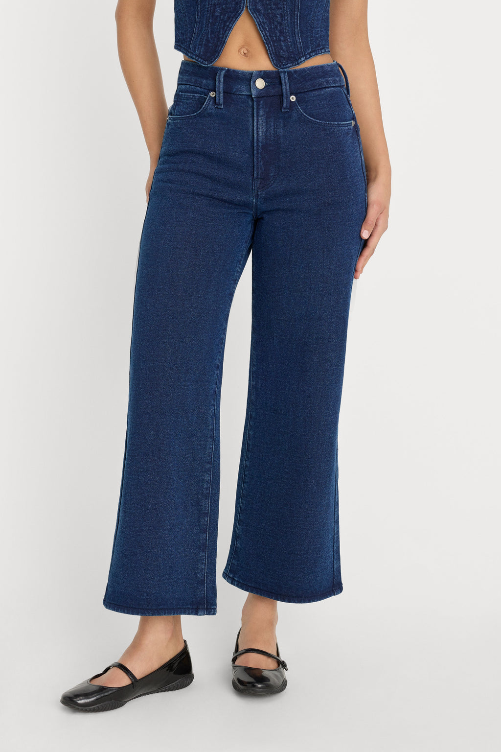 Luxury JEANIUS CROP PALAZZO INDIGO377