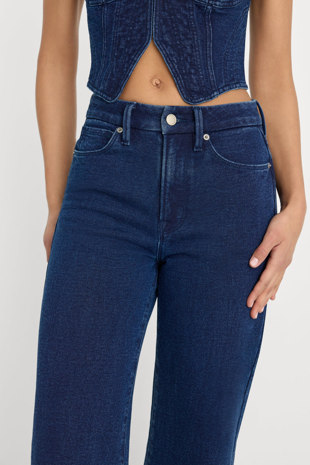 Luxury JEANIUS CROP PALAZZO INDIGO377