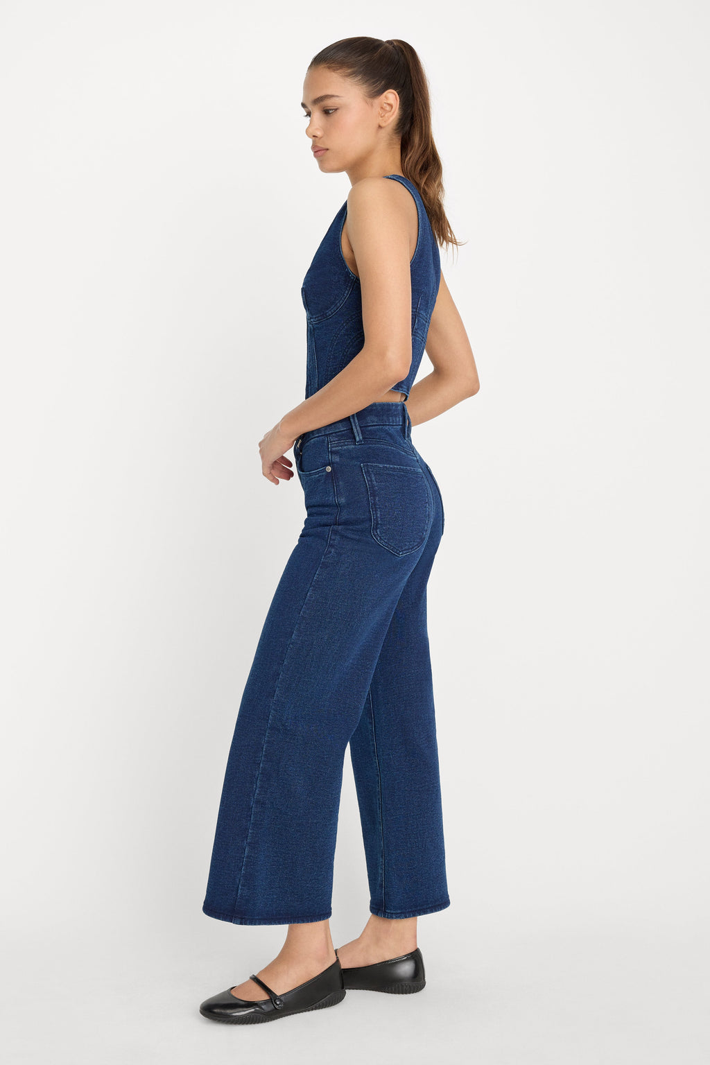 Luxury JEANIUS CROP PALAZZO INDIGO377