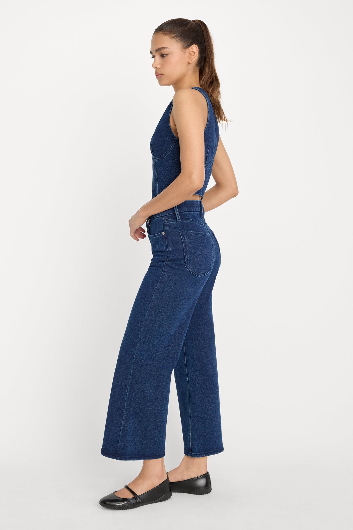 Luxury JEANIUS CROP PALAZZO INDIGO377