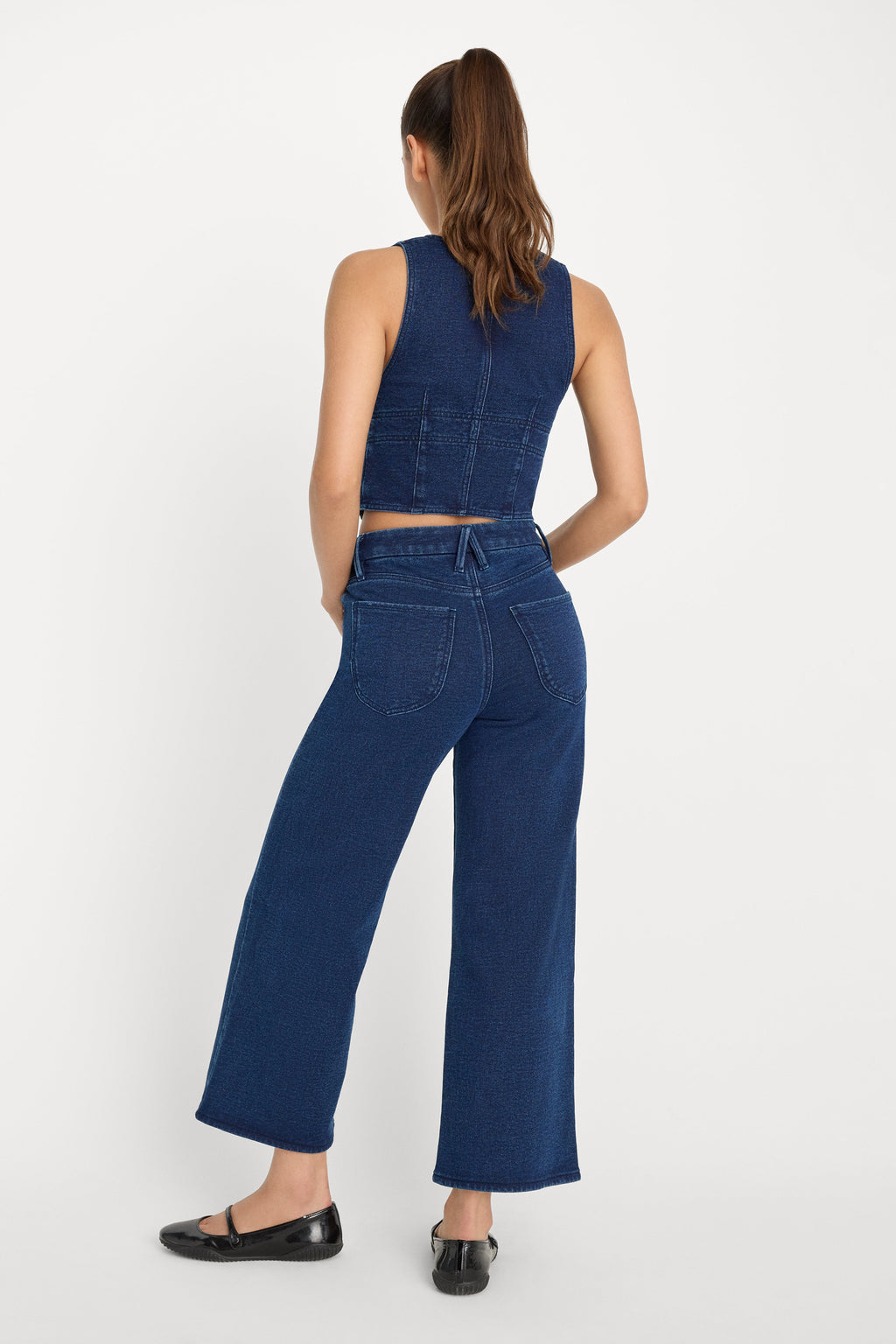 Luxury JEANIUS CROP PALAZZO INDIGO377