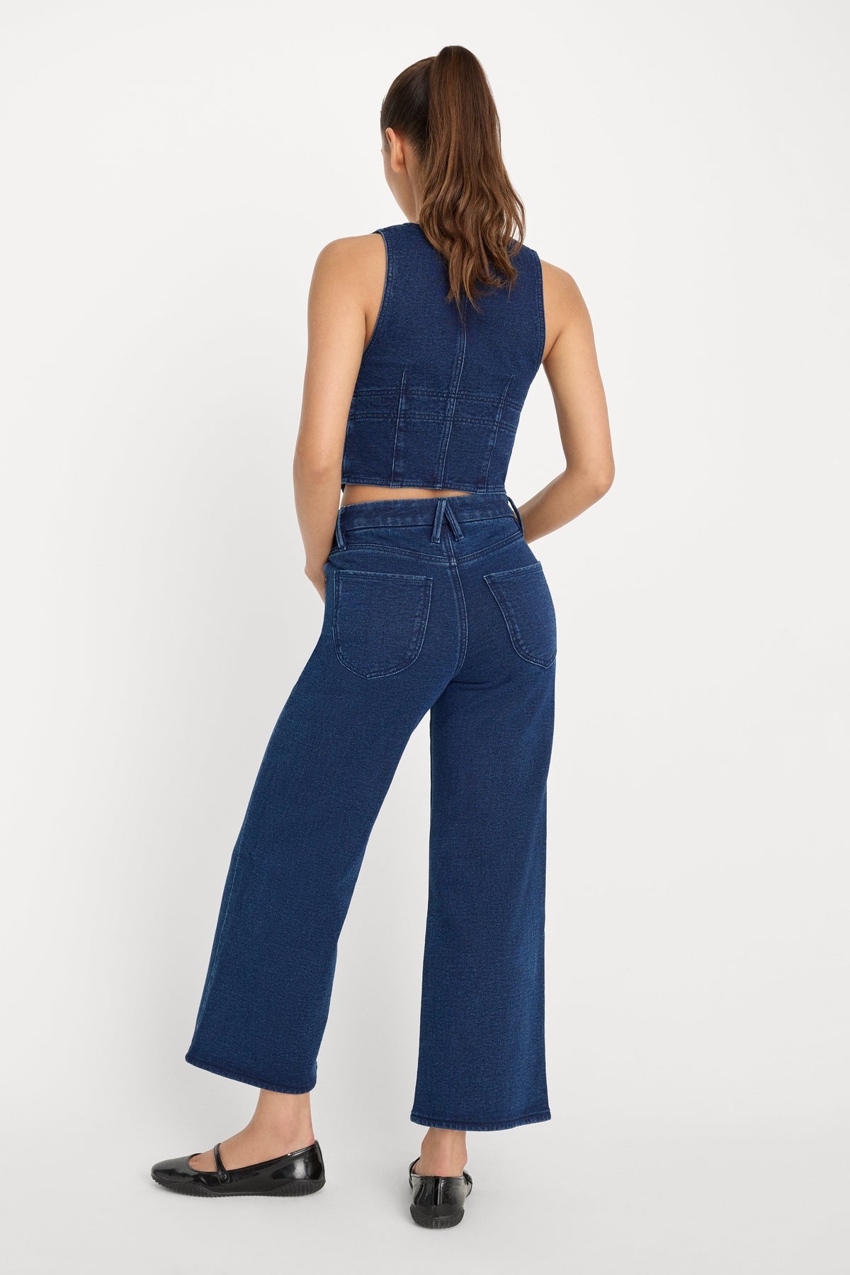 Luxury JEANIUS CROP PALAZZO INDIGO377