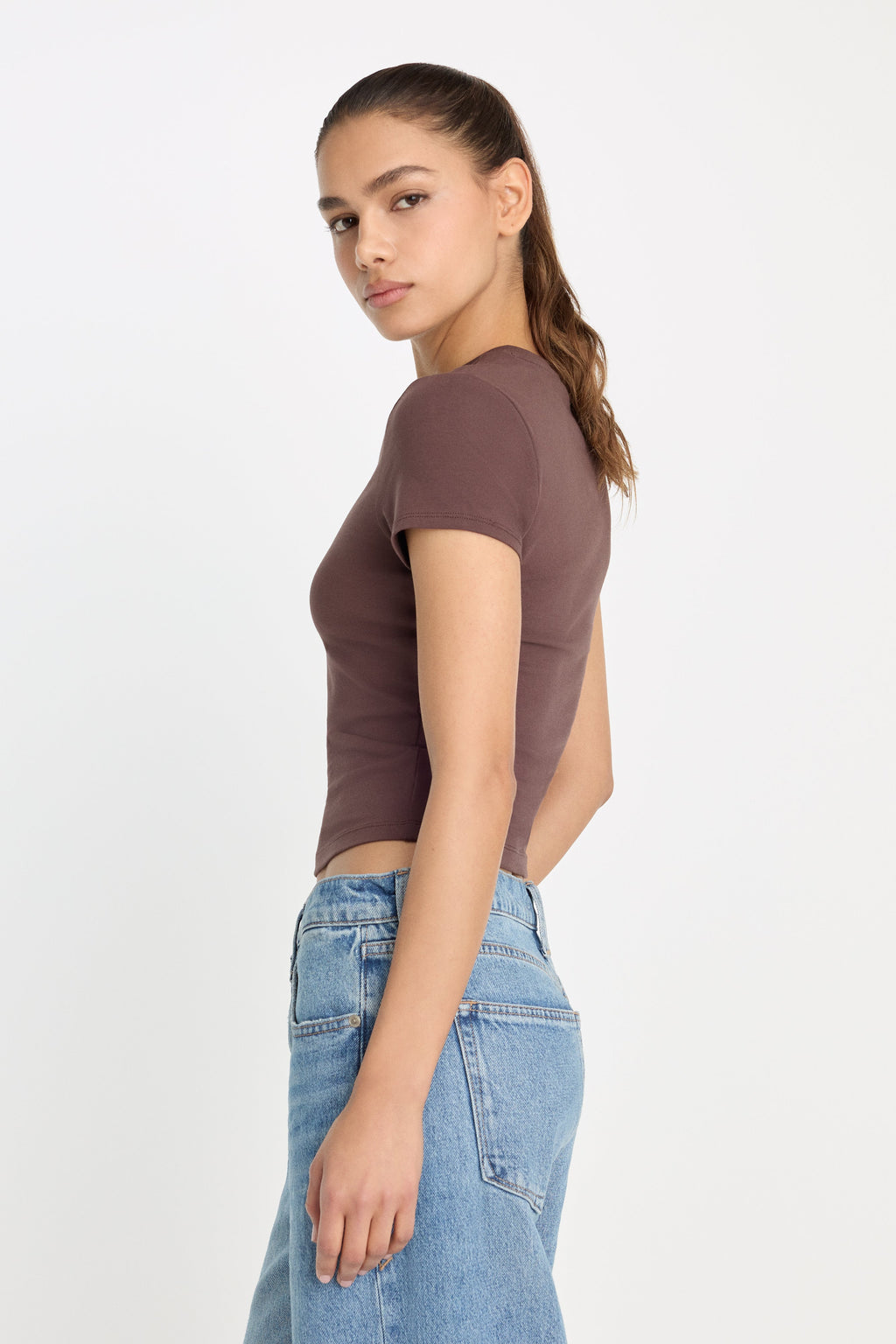 Luxury SUPER STRETCH BABY TEE BITTER COCOA