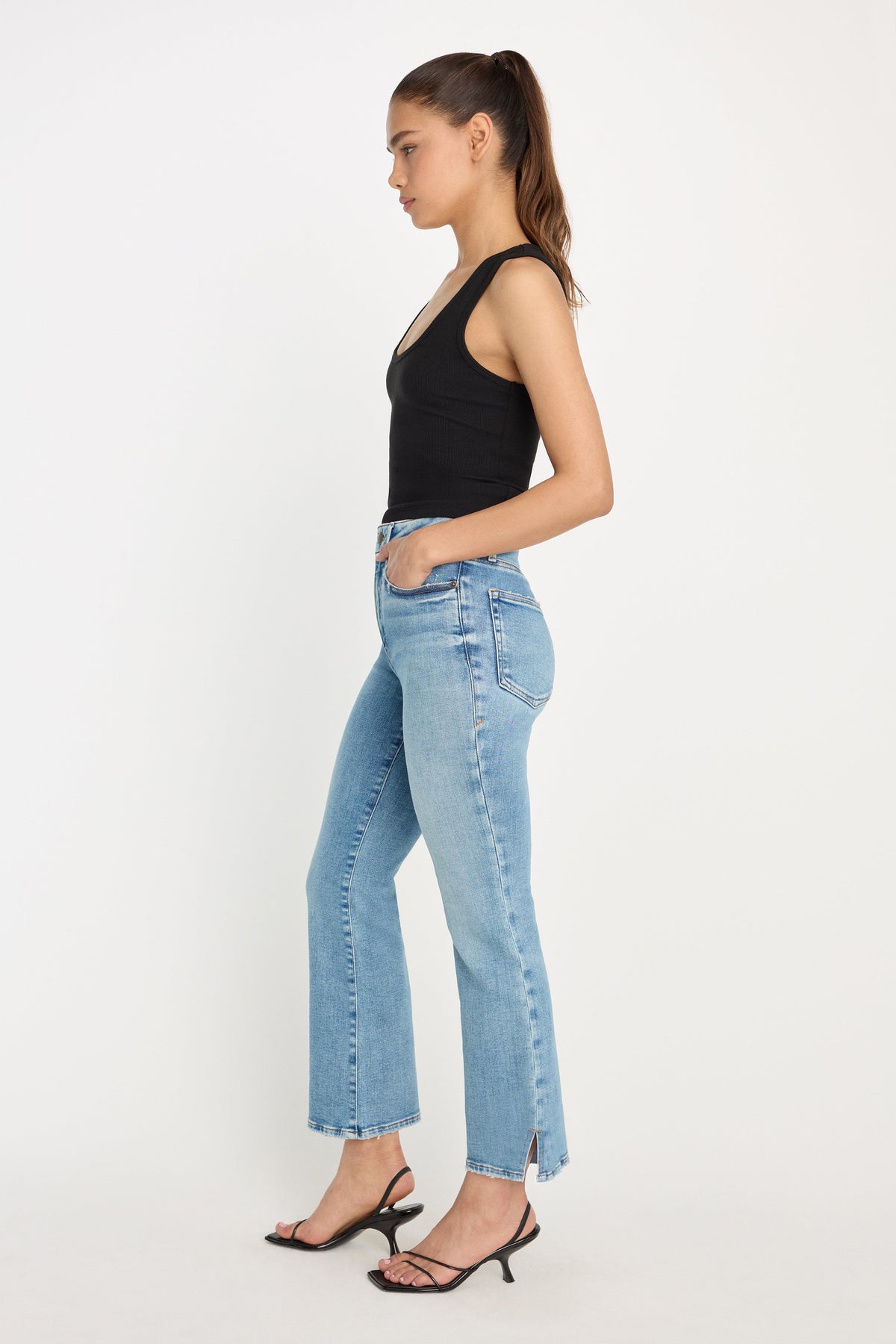 Luxury SOFT TECH GOOD LEGS CROP MINI BOOT JEANS INDIGO1214