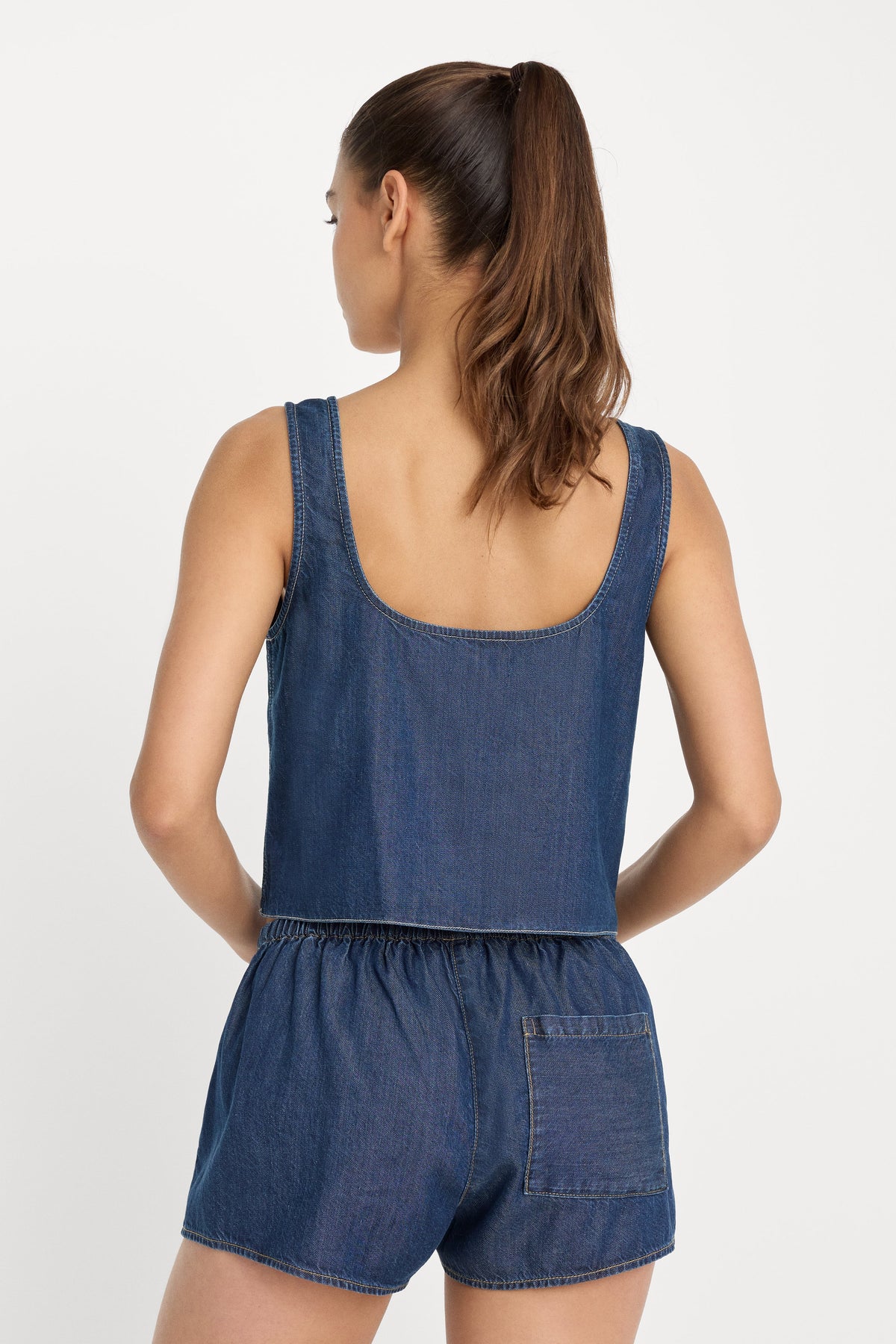 Luxury DENIM BUTTON FRONT TANK INDIGO1187