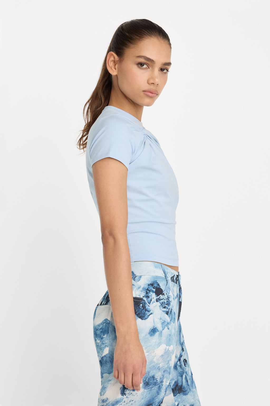 Luxury SUPER STRETCH TWIST TEE SKY