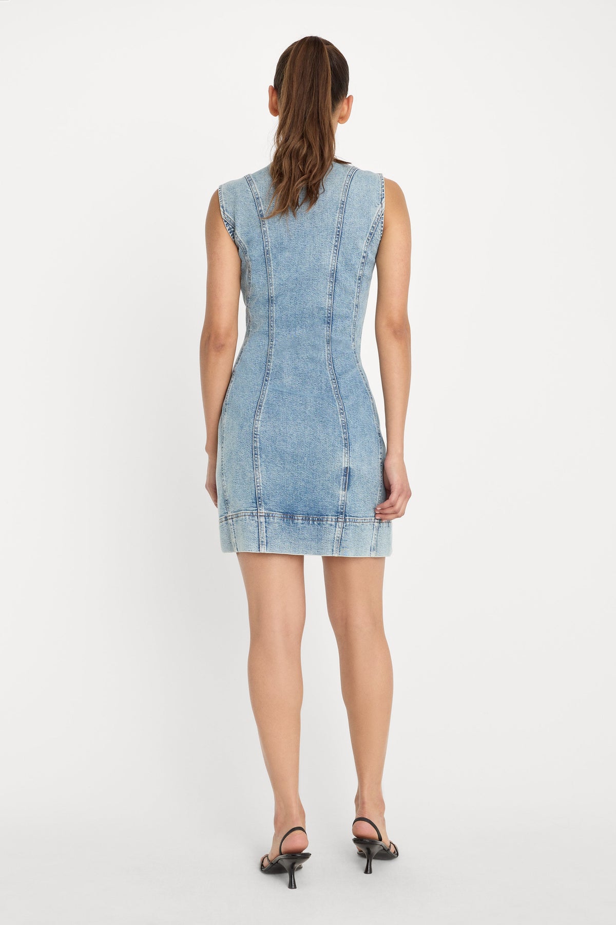 Luxury MINI BUTTON FRONT DRESS INDIGO1104