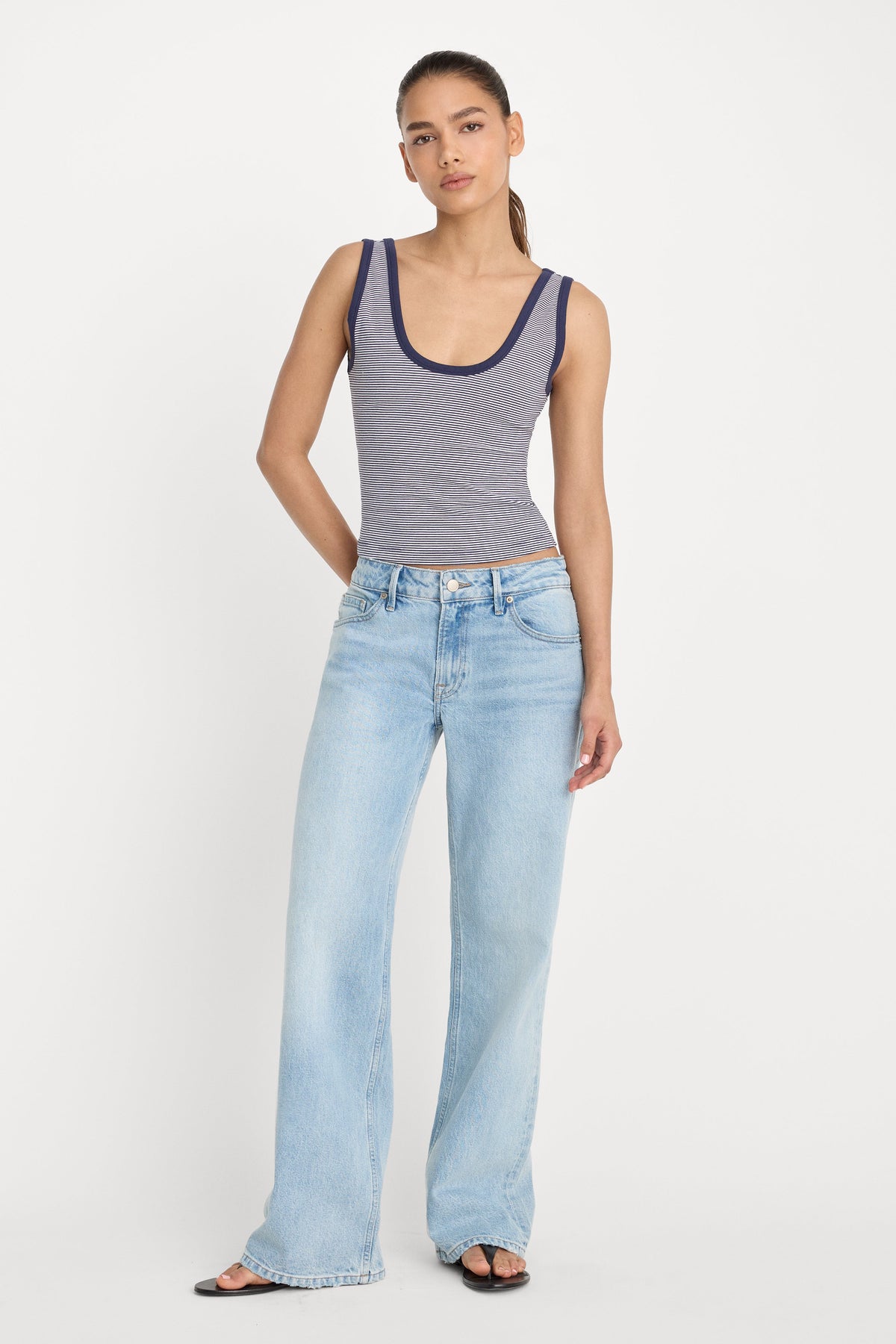 Luxury VINTAGE LOW LOOSE JEANS INDIGO1223