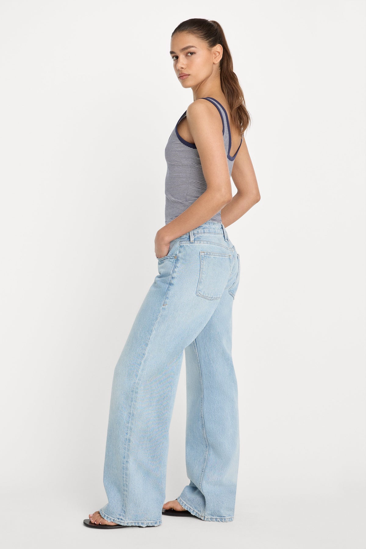 Luxury VINTAGE LOW LOOSE JEANS INDIGO1223