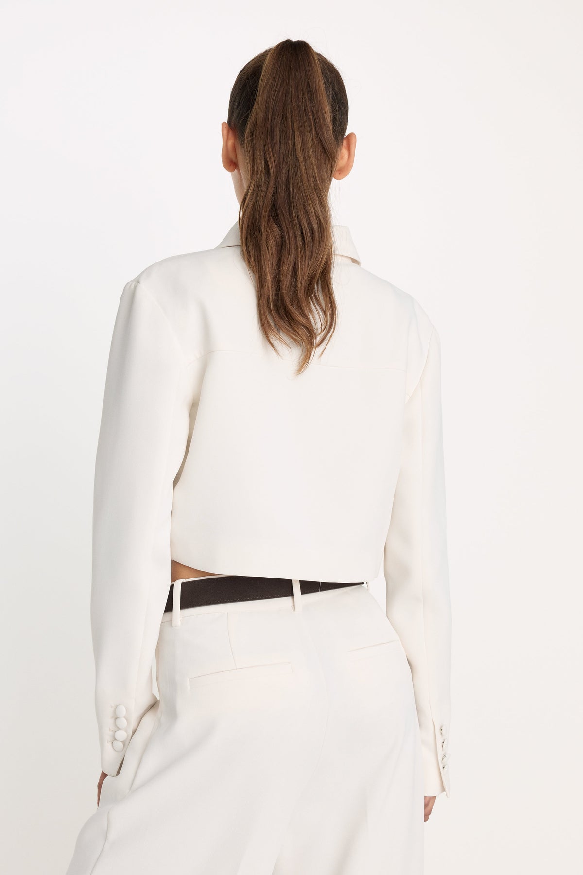 Luxury LUXE SUITING CROPPED JACKET SOFT SHELL