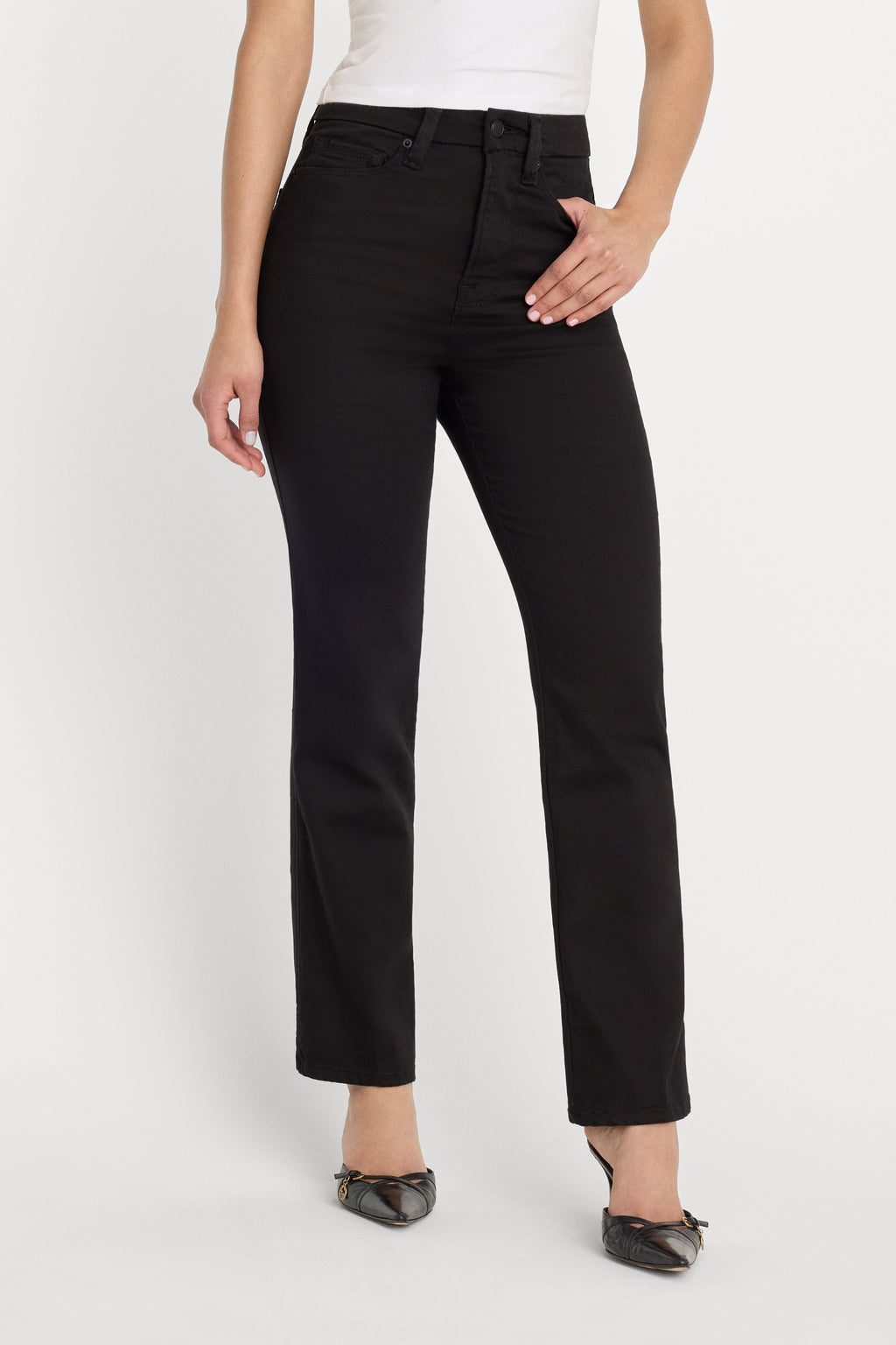 Luxury NEVER FADE GOOD CURVE STRAIGHT JEANS BLACK