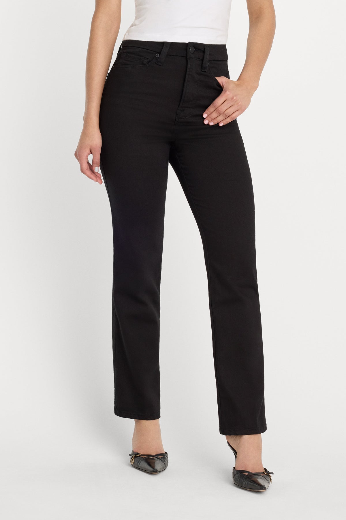 Luxury NEVER FADE GOOD CURVE STRAIGHT JEANS BLACK