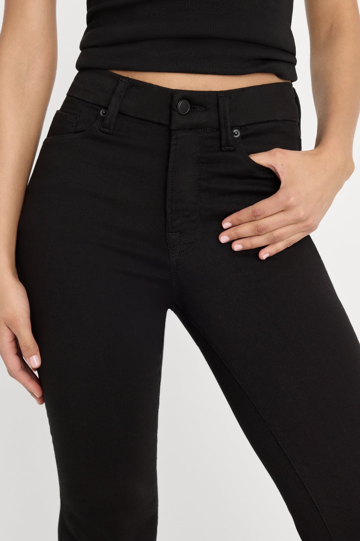 Luxury NEVER FADE GOOD LEGS FLARE JEANS BLACK