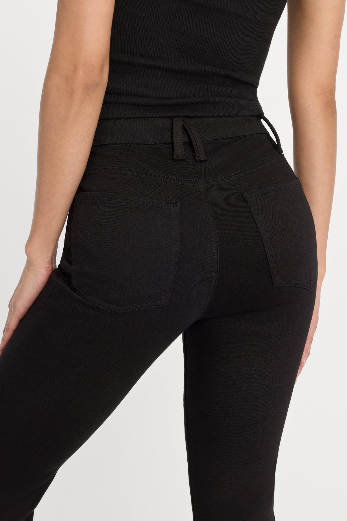 Luxury NEVER FADE GOOD LEGS FLARE JEANS BLACK