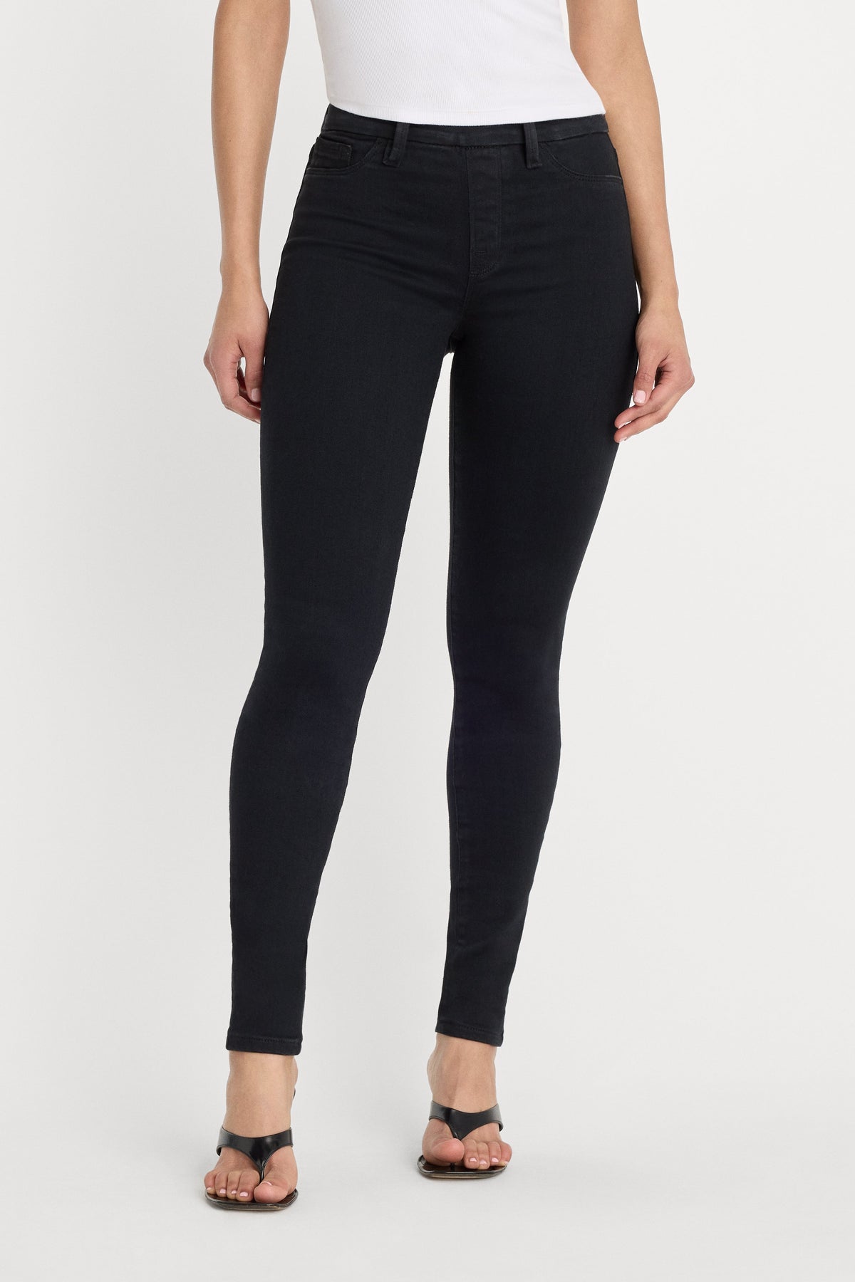 Luxury POWER STRETCH PULL-ON SKINNY JEANS BLACK001