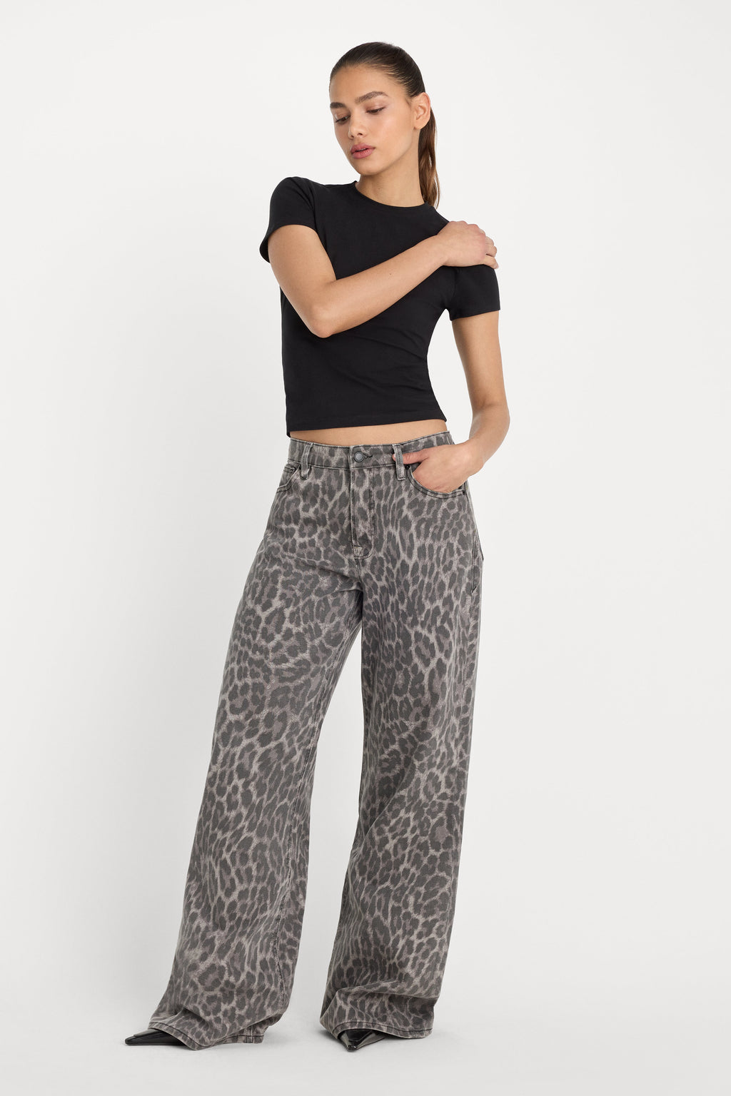 Luxury GOOD EASE LEOPARD JEANS GREY LUCKY LEOPARD