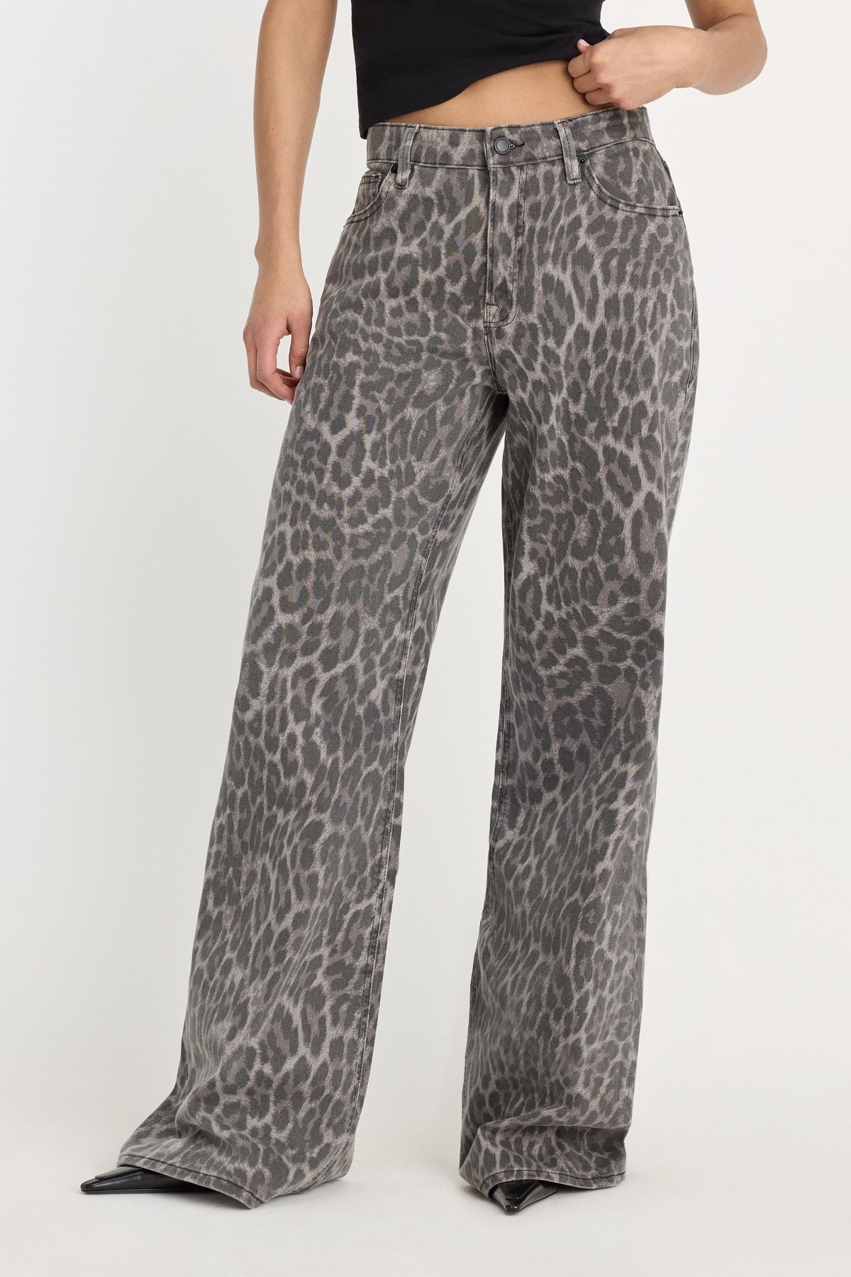 Luxury GOOD EASE LEOPARD JEANS GREY LUCKY LEOPARD