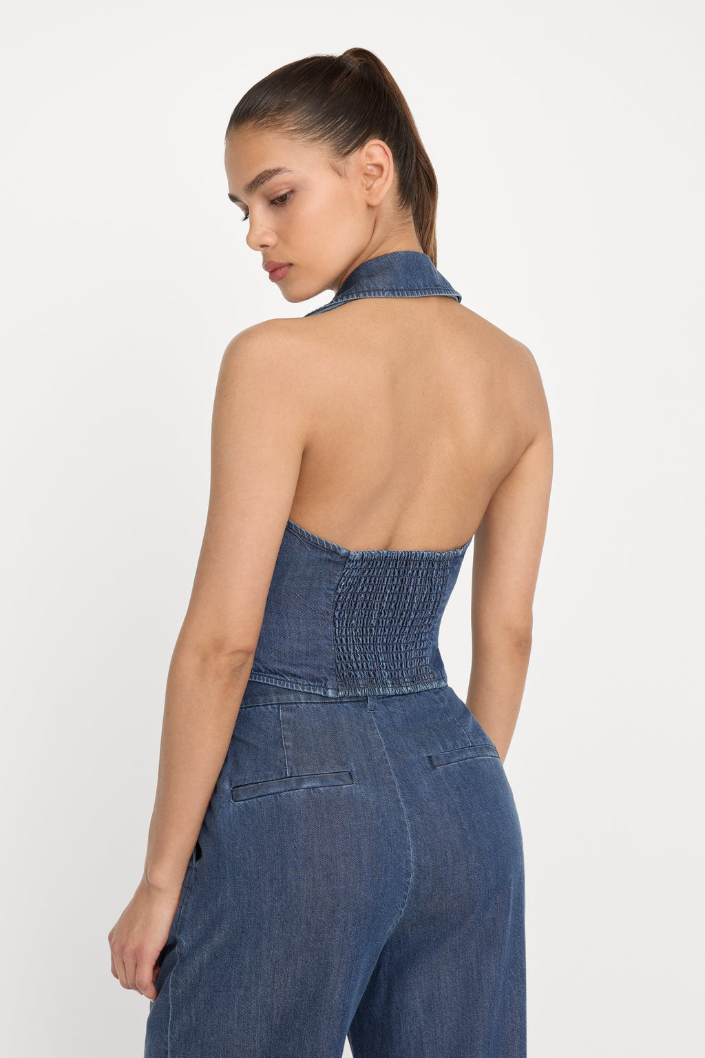 Luxury HALTER VEST INDIGO1187