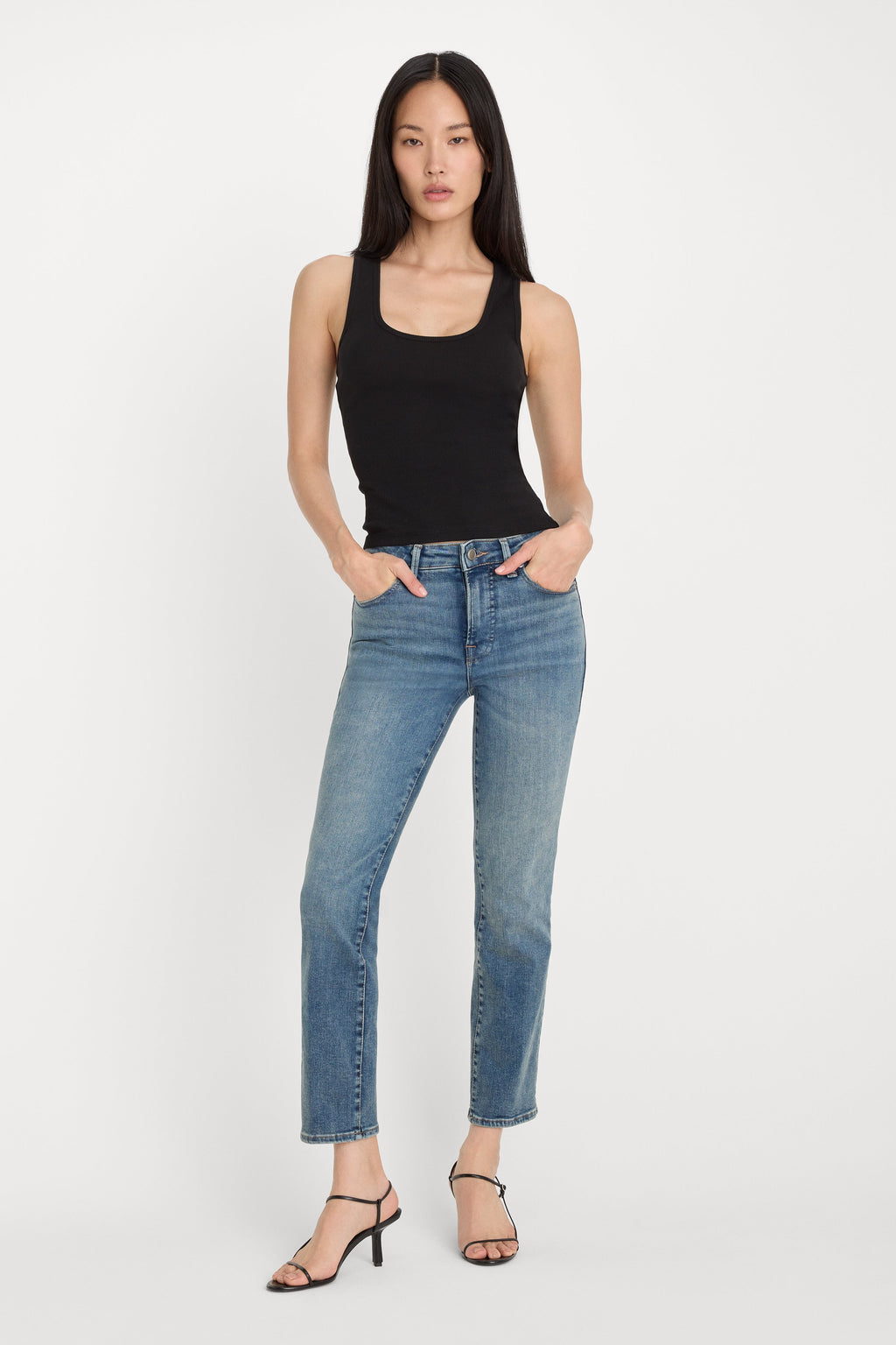 Luxury COMPRESSION GOOD LEGS STRAIGHT JEANS INDIGO254